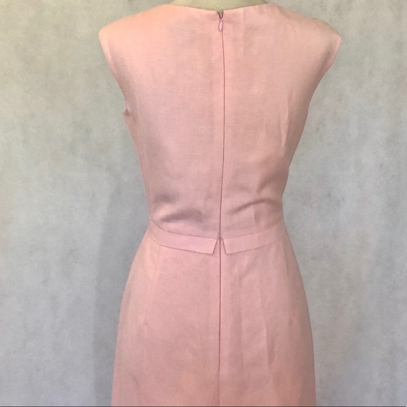 Tahari Blush Pink Linen Blend Sleeveless Dress - Picture 5 of 8